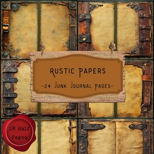 Rustic Western Junk Journal Pages, Pioneer Digital Scrapbooking Crafting Supplies, Vintage Printable Paper Pack Wild West Cowboy Country Kit