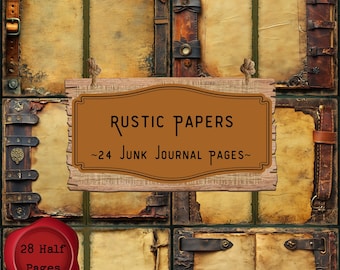 Páginas de diário rústicas de faroeste: bordas vintage de pioneiros, papéis para scrapbooking (download digital)