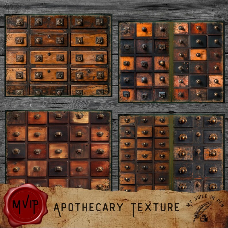 Apothecary Texture Junk Journal Pages: Dark Academia, Rustic Wood ...