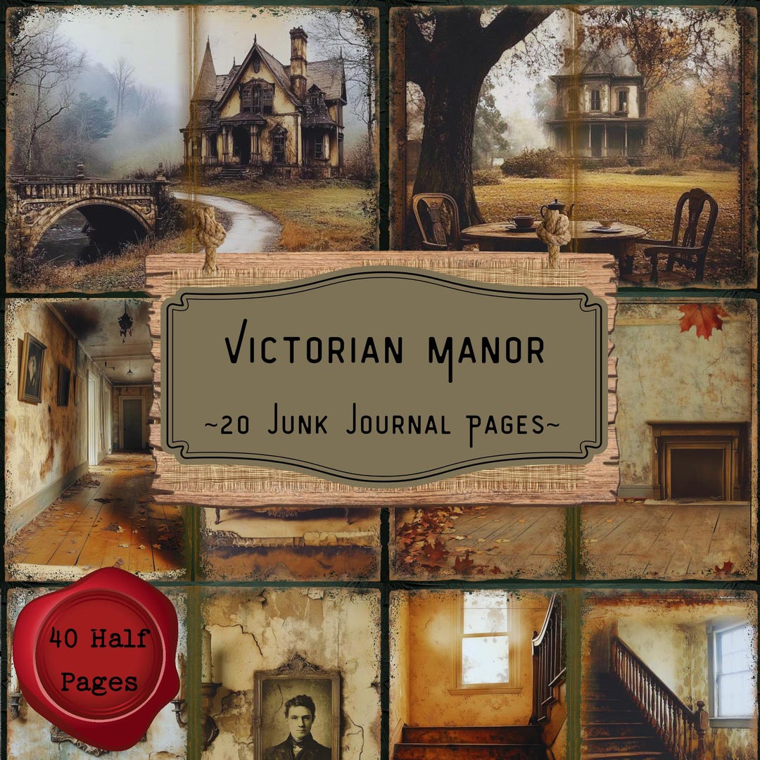 Abandoned Victorian Manor Junk Journal Pages, Haunted House ...
