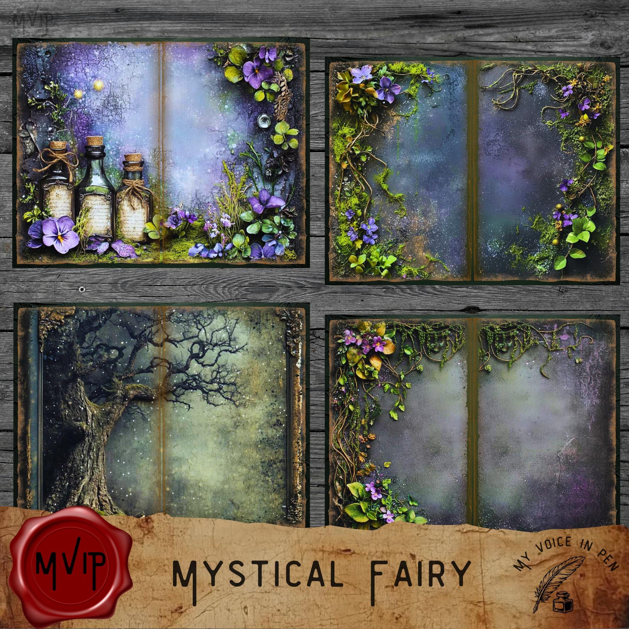 Mystical Fairy Junk Journal Pages, Enchanted Woods Ephemera, Magical ...
