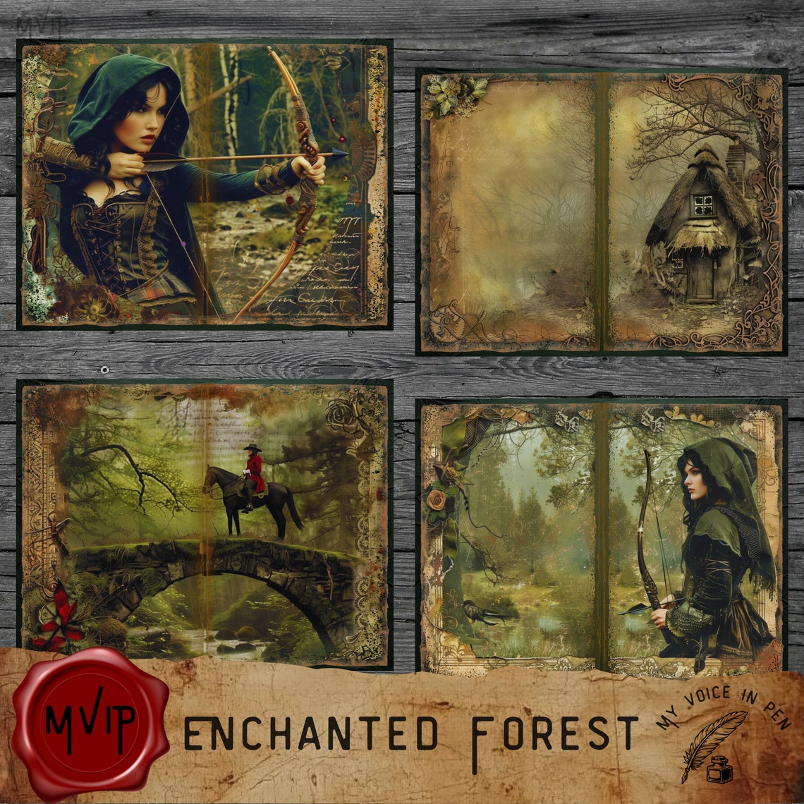 Enchanted Forest Junk Journal Pages, Medieval Fairytale Fantasy ...