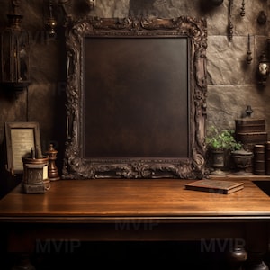 11x14 Dark Academia Frame Mockup, Gothic Antique Mock Up, Vintage Art Mock Up, Moody Mockup, Unique Victorian Framed Mock Up, Wall Mockup