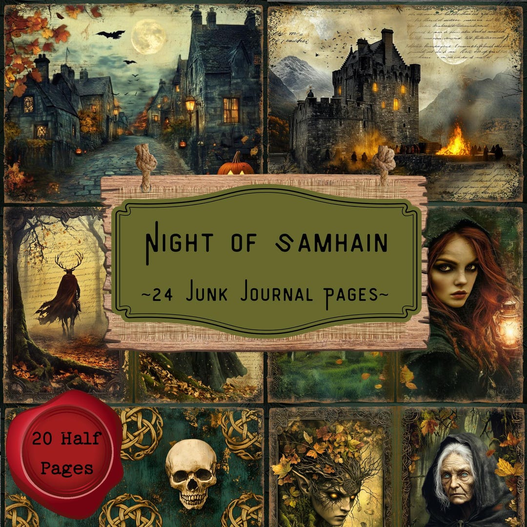 Samhain Junk Journal Pages: Celtic Folklore, Autumn Halloween Scrapbook ...