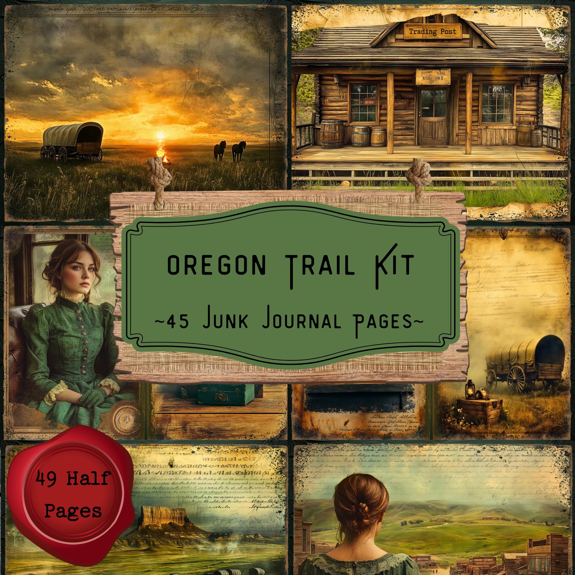 Oregon Trail Junk Journal Kit, Wild West Frontier Scrapbooking, Vintage ...