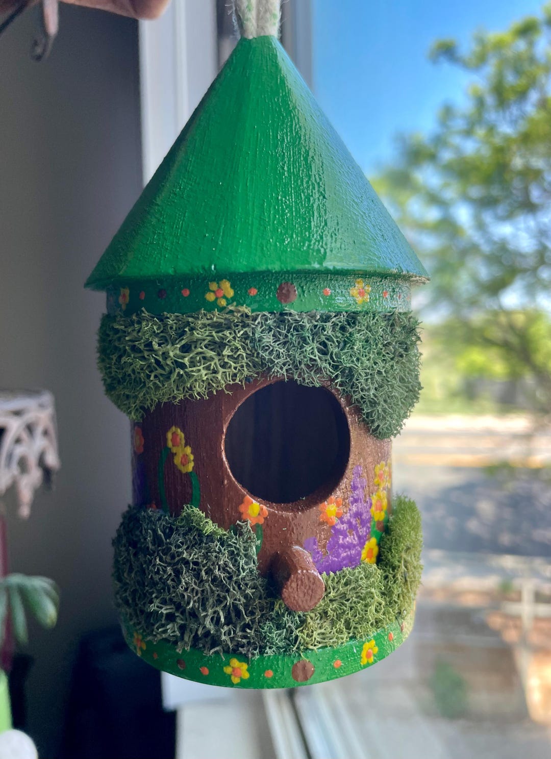 View of Forest Treehouse Birdhouse - Etsy