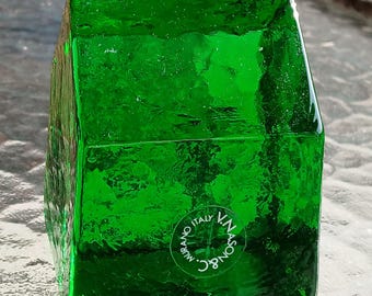 A V Nason for Murano Green Glass Paperweight House