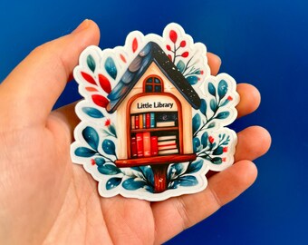 Little Library Vinyl Sticker: Book Lover Gift, Weatherproof