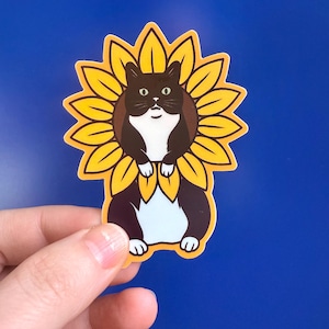 Cat Sticker, Cat, Tuxedo Cat Sticker, Pet Lover Gift, Water Bottle Sticker, Cat mom sticker, Lazy Cat Vinyl Sticker, Crazy Cat Lady Decal