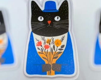 Black Cat Vinyl Sticker: Weatherproof Matte Decal