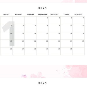 Calendario 2025, Calendario anual 2025, Calendario de pared 2025 imprimible, Calendario anual 2025, PDF, Calendario digital, Calendario PDF 2025, Imprimible