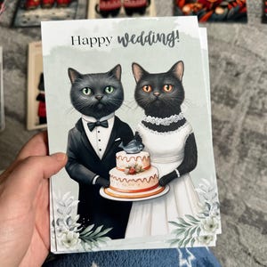 Cute cats wedding card, Funny cat wedding card, Cats wedding card, Wedding, Congratulations, Cats, Cat Lovers, Cat Cards, Congrats, Postcard