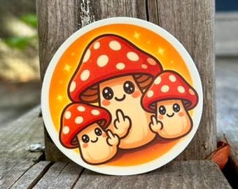 Waterproof Mushroom Forest Vinyl Sticker - Witchy Nature Decor