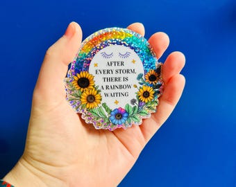 Inspirational Quote Sticker: Sparkle Vinyl, Mental Health Affirmations