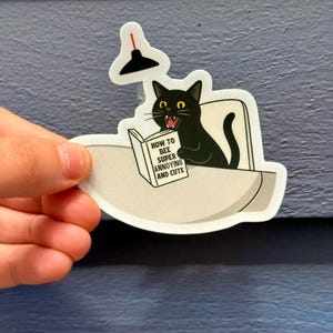 Black Cat Vinyl Sticker: Weatherproof Matte Decal