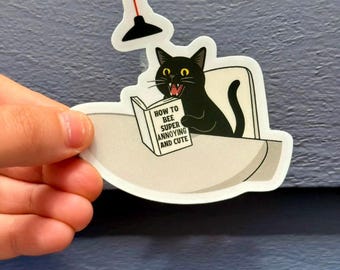 Black Cat Vinyl Sticker: Weatherproof Matte Decal