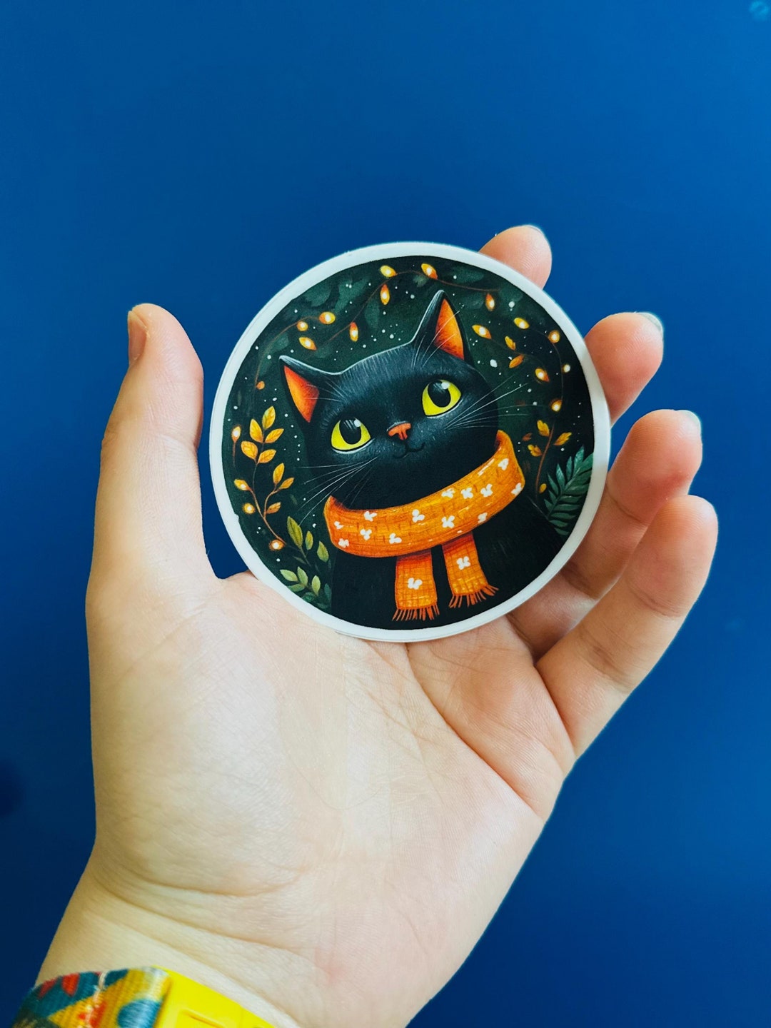 Black Cat Vinyl Sticker: Weatherproof Matte Decal for Water Bottle - Etsy