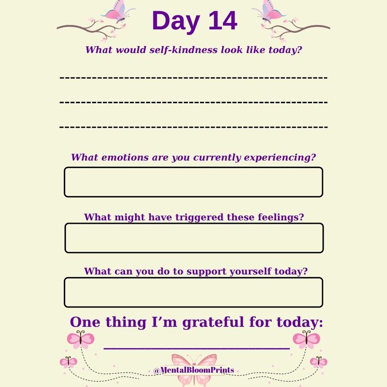 30-day Mental Cleanse &amp; Self-awareness Journal | Printable PDF ...