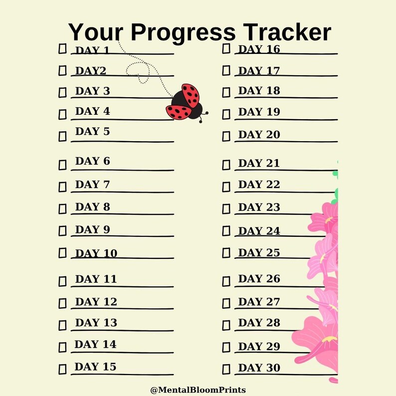 30-day Mental Cleanse &amp; Self-awareness Journal | Printable PDF ...