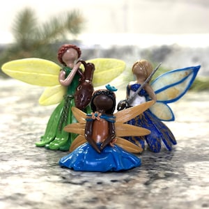 Handmade Clay Christmas Flower Fairy Figurine: Whimsical Desk & Garden Decor, Glow in the Dark