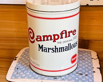 Vintage Campfire Marshmallow 16oz Metal Tin (A)