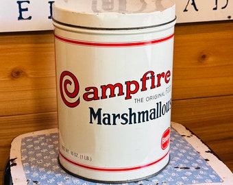 Vintage Campfire Marshmallow 16oz Metal Tin (B)