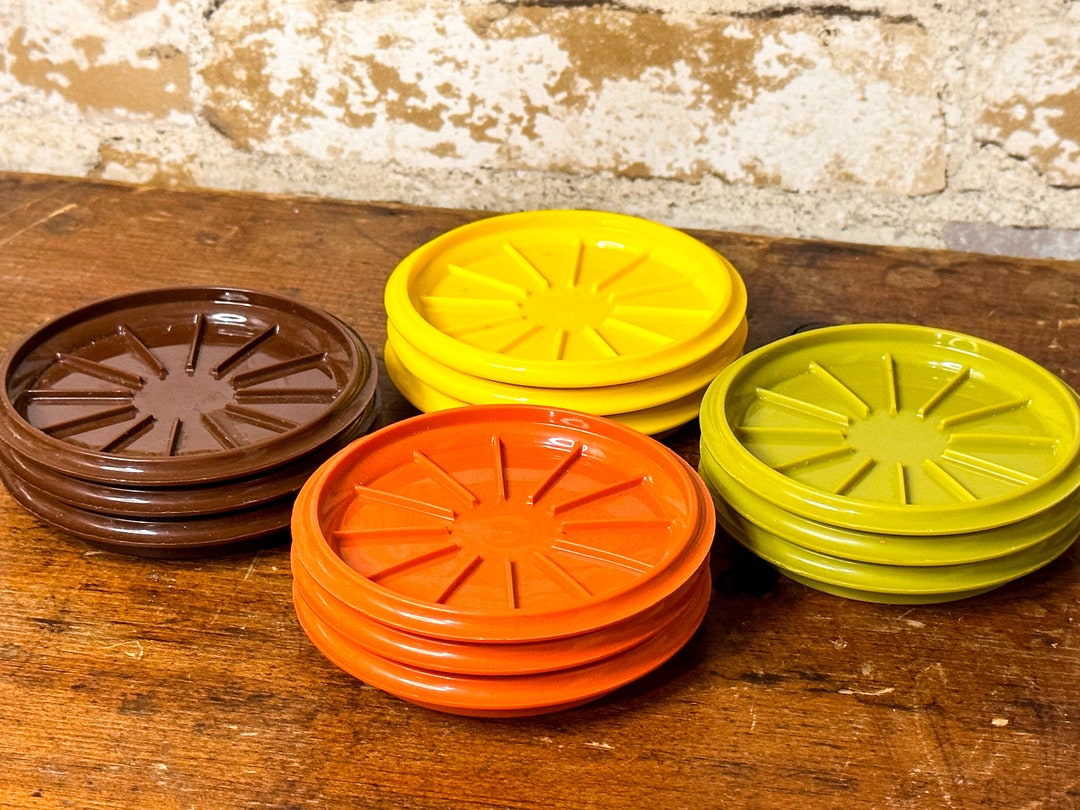 Retro Harvest Color Set of 12 Tupperware Coaster 1313 Coffee Etsy