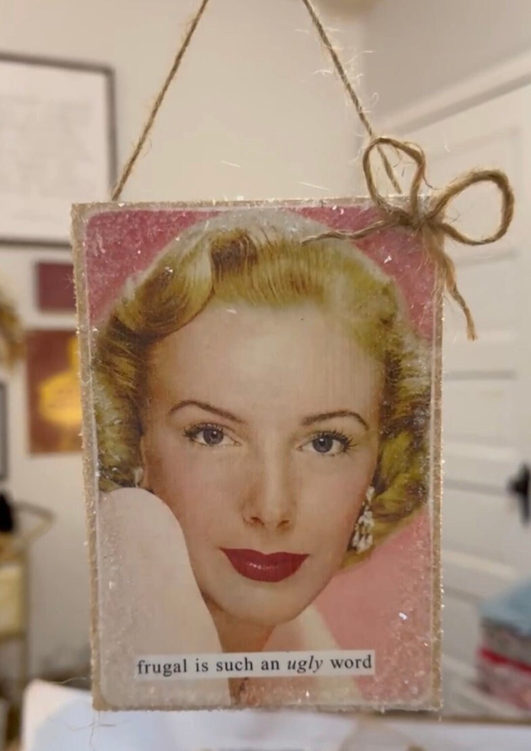 Glitter Retro Housewife Vintage Inspired Wood Christmas Etsy