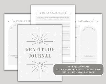 Gratitude Journal, Daily Gratitude Journal, Gratitude Journal Digital, Gratitude Journal printable, Weekly Gratitude Journal