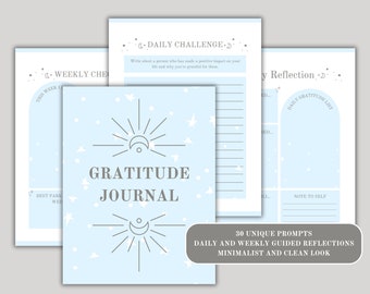 Gratitude Journal, Daily Gratitude Journal, Gratitude Journal Digital, Gratitude Journal printable, Weekly Gratitude Journal