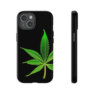 iPhone 15 Hülle: Green Pot Leaf Dual Layer Schutz (Polycarbonate/TPU)