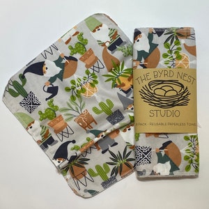 Paperless towels -Set of 8 -  Garden Gnome