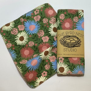 Paperless towels - Set of 8 - Vibrant Flowers