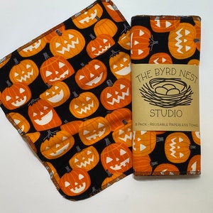 Paperless towels - Set of 8 - Halloween Pumpkin