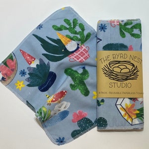 Paperless towels -Set of 8 - Cactus Gnome