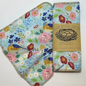 Paperless towels -Set of 8 -  Spring Birds