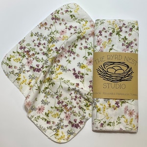 Paperless towels -Set of 8 -  Petite Flowers
