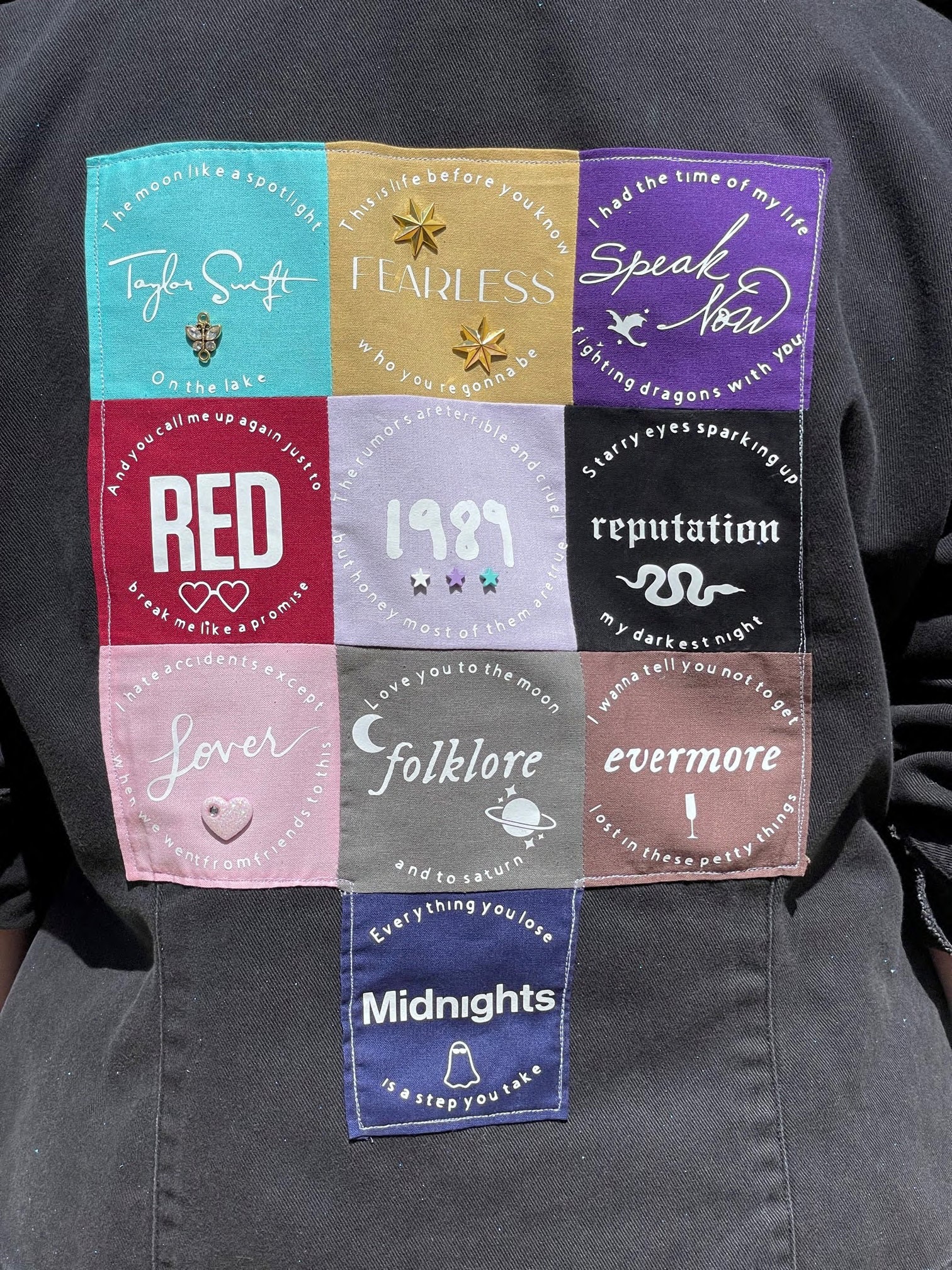 The Eras Tour Custom Patches Iron on Fearless, Speak Now, RED, 1989,  Reputation, Lover, Folklore, Evermore, Midnights 
