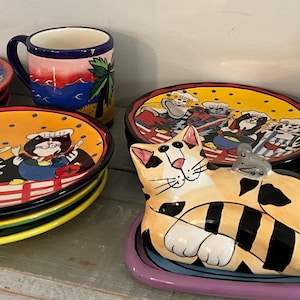 Vintage Collection by Candace Reiter Catzilla Hand Painted Cat