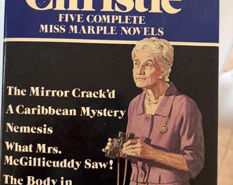 Vintage Mystery Book Bundle Agatha Christie  Hardcover Omnibus Books | Miss Marple Hercule Poirot Classic Detective Set