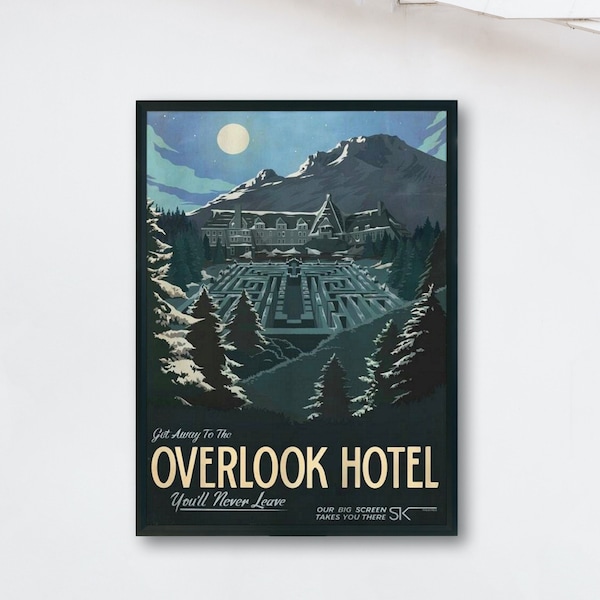 The Shining Poster Overlook Hotel Maze | Vintage Horror Movie Posters Wall Decor -POSTER or CANVAS Wall Art, Unique Wall Decor, Home Decor