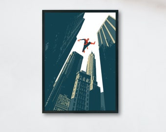 Spiderman Minimalist Poster Leinwand, Leinwand Wandkunst, Wand Kunst Leinwand, Luxus Leinwand Wandkunst, Einzigartige Wand Dekor