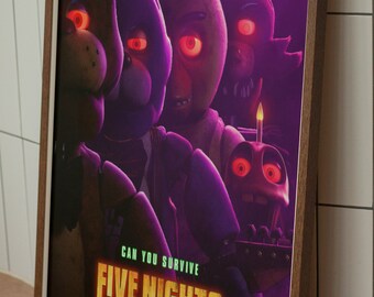 2023 Five Nights Movie At Freddy's Poster Canvas Wall Art Fnaf Horror Movie  Modern Home Gifts Wall Decor for Boys and Girls Room (B,Canvas Roll 16x24