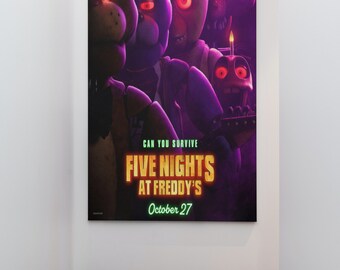 2023 Five Nights Movie At Freddy's Poster Canvas Wall Art Fnaf Horror Movie  Modern Home Gifts Wall Decor for Boys and Girls Room (B,Canvas Roll 16x24