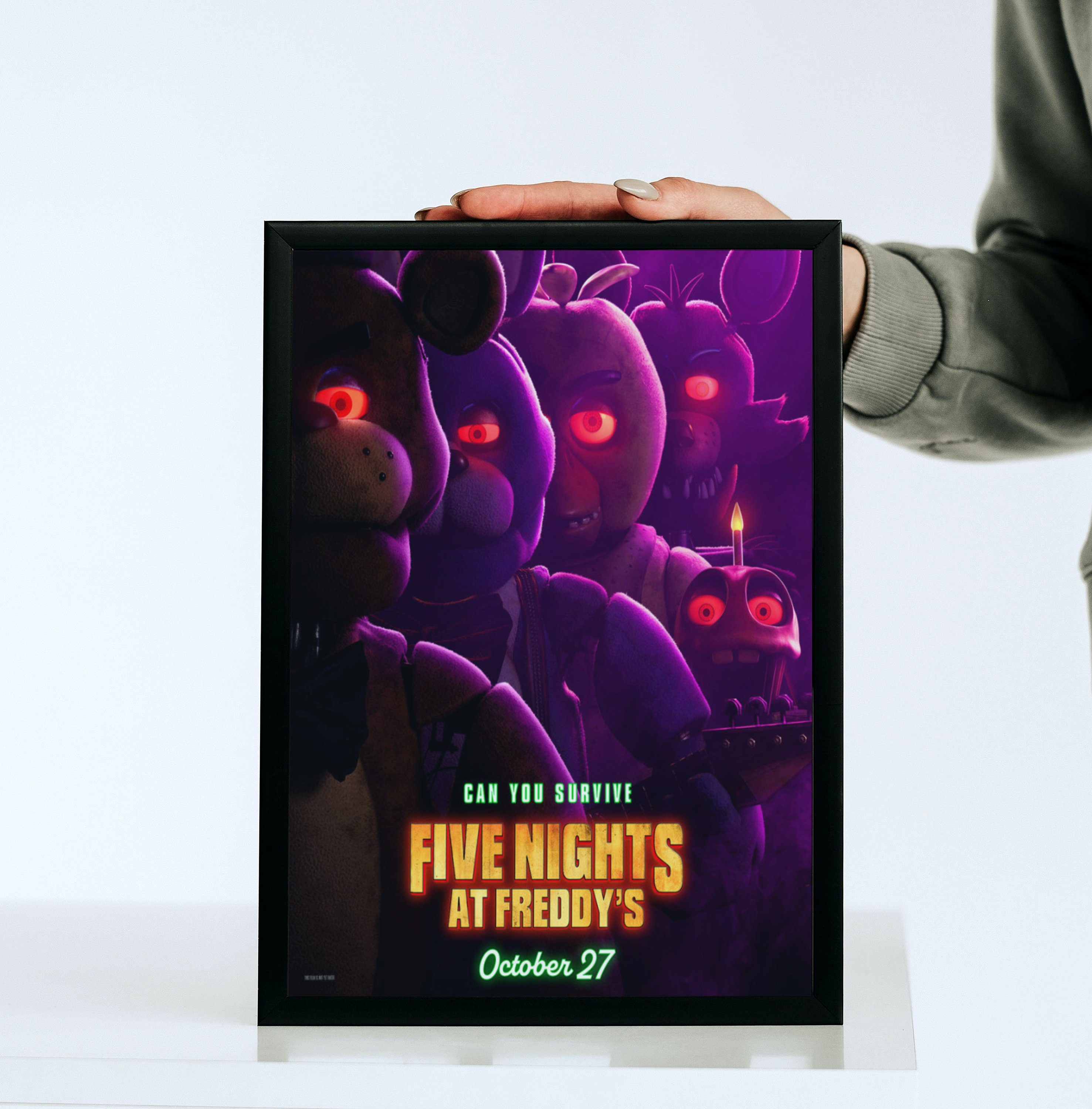 2023 Five Nights Movie At Freddy's Poster Canvas Wall Art Fnaf Horror Movie  Modern Home Gifts Wall Decor for Boys and Girls Room (B,Canvas Roll 16x24