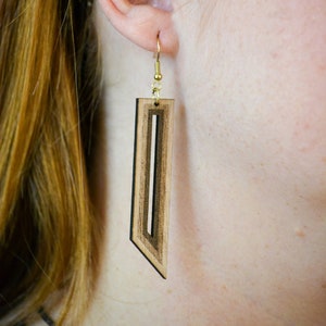 Mid-Century Modern Inspired Wood Laser Cut Earrings (Frame)