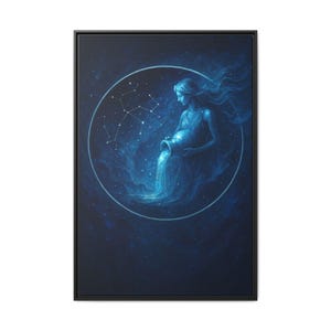 Impresión artística del mapa estelar de Acuario, decoración astrológica, arte mural místico, regalo astrológico, decoración del hogar del zodíaco