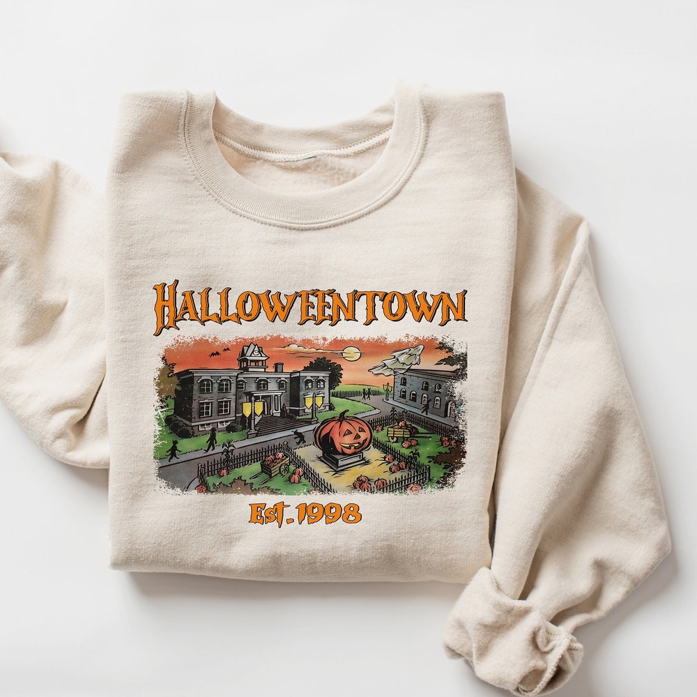 Halloweentown Est 1998 Sweatshirt, Halloweentown University, Retro Halloweentown Sweatshirt, Fall Sweatshirt, Vintage Halloween Sweatshirt Funnykidshirts