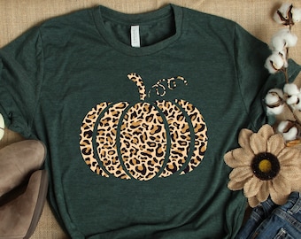 Leopard Pumpkin Shirt, Cheetah Pumpkin Shirt,Thanksgiving Shirt, Thankful Shirt,Fall Shirt, Hello Pumpkin,Family Matching Shirt