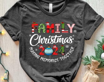 Navidad familiar 2024 haciendo recuerdos juntos camisa, camisa de Navidad familiar 2024, haciendo recuerdos juntos, camisa a juego de la familia de Navidad